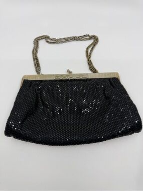 Vintage Black mesh Chain Evening Bag